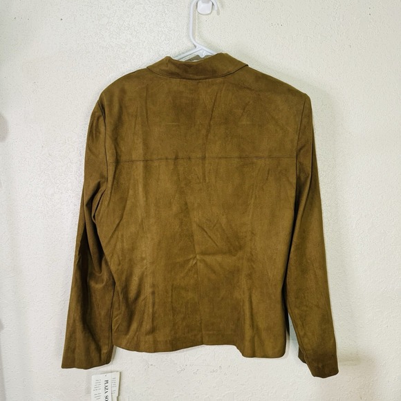 Plaza South Women's Blazer Jacket Shoulder Pads Size 14 Brown NWT - Picture 2 of 6